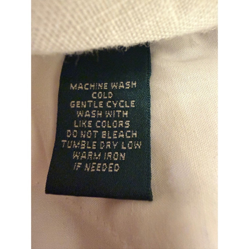 Lauren Ralph Lauren Petite White 100% Linen Wide Leg Drawstring Pants 4P - Picture 6 of 9